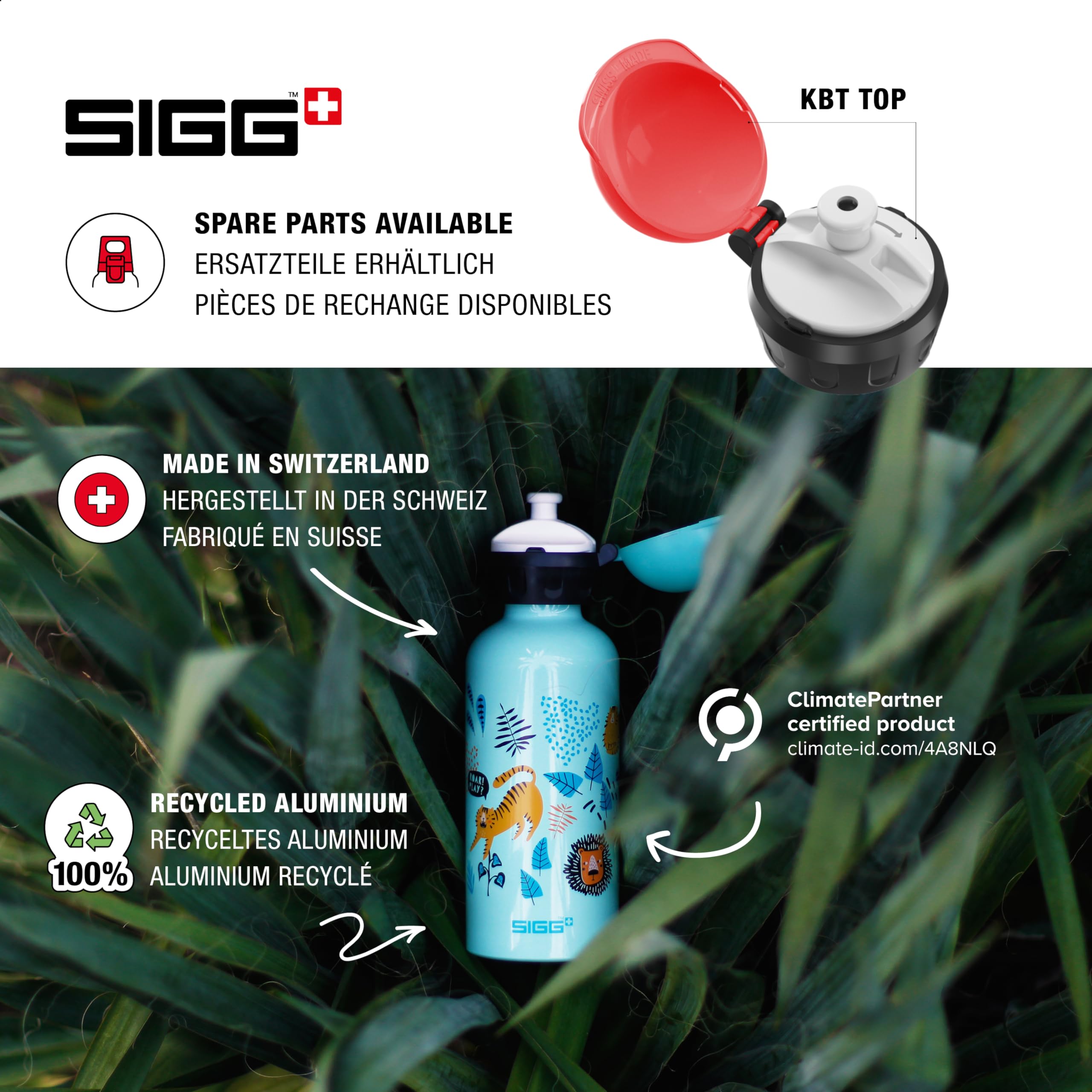 SIGG - Kids Water Bottle - Let's Run - Leakproof. Lightweight. BPA Free - Aluminum - 13 Oz  0.4